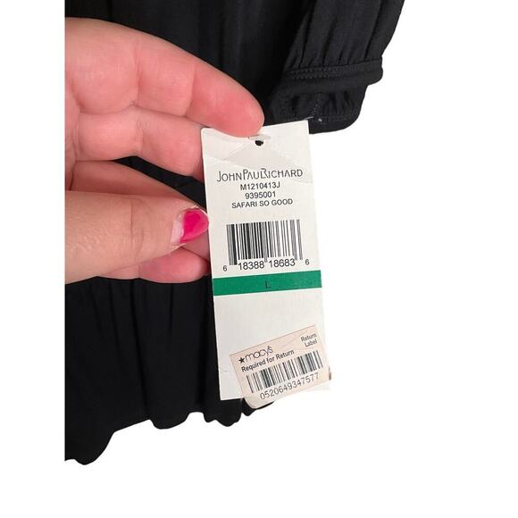 John Paul Richard Safari So Good Dress Drop Waist Studded Black Womens Large - Picture 4 of 5